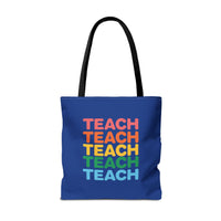 Load image into Gallery viewer, "Teach" Repeat 1 - Canvas Tote 18" x 18" - PERSONALIZED