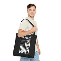 Load image into Gallery viewer, "Pickleball Flag" 1 - Canvas Tote 18" x 18" - PERSONALIZED