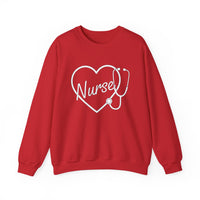 Load image into Gallery viewer, "Nurse Heart Stethoscope" 4 - Gildan 18000 Crewneck Sweatshirt