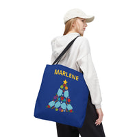 Load image into Gallery viewer, "Pickleball Christmas Tree" 1 - Canvas Tote 18" x 18" - PERSONALIZED