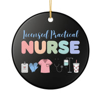 Load image into Gallery viewer, "Licensed Practical Nurse" Ceramic Ornament (Single‑Sided) 2 — LPN Nurse Gift, Stocking Stuffer | Printed On Demand