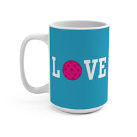 Load image into Gallery viewer, "Love Pickleball" 1 Pink 15 oz Mug Ceramic Pickleball Gift