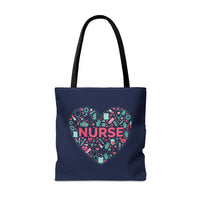 Load image into Gallery viewer, "Nurse Heart Tools" 2 - Canvas Tote 18" x 18" - PERSONALIZED