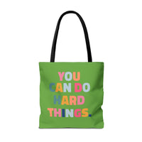 Load image into Gallery viewer, "You Can Do Hard Things" 1 - Canvas Tote 18" x 18"