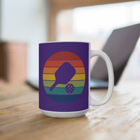 Load image into Gallery viewer, "Pickleball Paddle Ball Retro Circle" 2 15 oz Mug Ceramic Pickleball Gift