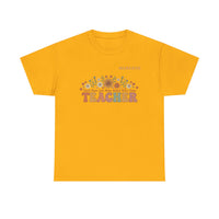 Load image into Gallery viewer, "Teacher. Teach Them. Love Them. Watch Them Grow." 3 - Gildan 5000 Heavy Cotton Tee - PERSONALIZED