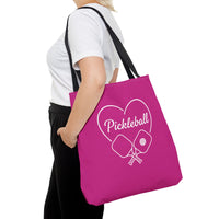 Load image into Gallery viewer, "Pickleball With Heart" 2 - Canvas Tote 18" x 18"