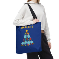 Load image into Gallery viewer, "Pickleball Christmas Tree" 1 - Canvas Tote 18" x 18" - PERSONALIZED