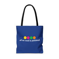 Load image into Gallery viewer, "All We Need Is Pickleball" 1 - Canvas Tote 18" x 18" - PERSONALIZED