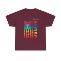 Load image into Gallery viewer, "Nurse Live Love Heal" 2 - Gildan 5000 Heavy Cotton Tee - PERSONALIZED