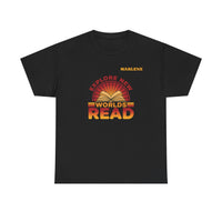 Load image into Gallery viewer, "Explore New Worlds READ" - Gildan 5000 Heavy Cotton Tee - PERSONALIZED