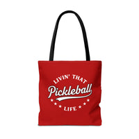 Load image into Gallery viewer, "Livin' That Pickleball Life" 2 - Canvas Tote 18" x 18" - PERSONALIZED