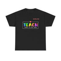 Load image into Gallery viewer, "Teach Them To Be Kind" 2 - Gildan 5000 Heavy Cotton Tee - PERSONALIZED