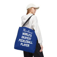 Load image into Gallery viewer, "World's Okayest Pickleball Player" 1 - Canvas Tote 18" x 18" - PERSONALIZED
