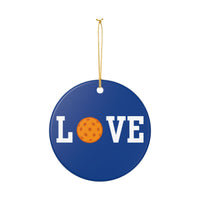 Load image into Gallery viewer, "LOVE Pickleball" 1 Orange - 3 Inch Ceramic Ornament Pickleball Gift