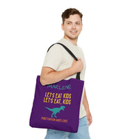 Load image into Gallery viewer, "Let's Eat Kids. Let's Eat, Kids." 1 - Canvas Tote 18" x 18" - PERSONALIZED