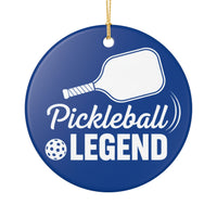 Load image into Gallery viewer, "Pickleball Legend" 1 - 3 Inch Ceramic Ornament Paddle and Ball Gift