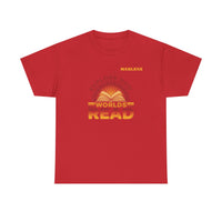 Load image into Gallery viewer, "Explore New Worlds READ" - Gildan 5000 Heavy Cotton Tee - PERSONALIZED