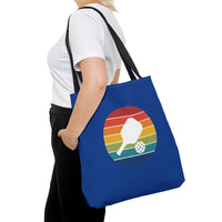 Load image into Gallery viewer, "Pickleball Paddle Ball Retro Circle" 1 - Canvas Tote 18" x 18"