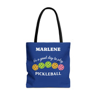 Load image into Gallery viewer, "It's A Good Day To Play Pickleball" 2 - Canvas Tote 18" x 18" - PERSONALIZED