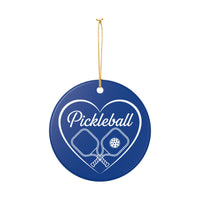 Load image into Gallery viewer, "Pickleball With Heart" 3 - 3 Inch Ceramic Ornament Gift