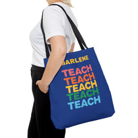Load image into Gallery viewer, "Teach" Repeat 1 - Canvas Tote 18" x 18" - PERSONALIZED