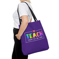 Load image into Gallery viewer, "Teach Them To Be Kind" 2 - Canvas Tote 18" x 18"