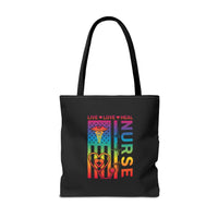 Load image into Gallery viewer, "Nurse Live Love Heal" 2 - Canvas Tote 18" x 18" - PERSONALIZED