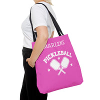 Load image into Gallery viewer, "Pickleball Crossed Paddles" 1 - Canvas Tote 18" x 18" - PERSONALIZED