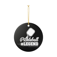 Load image into Gallery viewer, "Pickleball Legend" 2 - 3 Inch Ceramic Ornament Paddle and Ball Gift