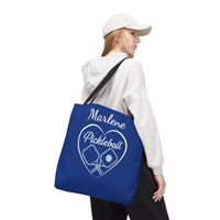 Load image into Gallery viewer, "Pickleball With Heart" 3 - Canvas Tote 18" x 18" - PERSONALIZED