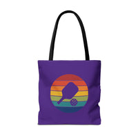 Load image into Gallery viewer, "Pickleball Paddle Ball Retro Circle" 2 - Canvas Tote 18" x 18"