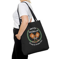 Load image into Gallery viewer, "North Pole Pickleball Club Serving Up Christmas Cheer" 1 - Canvas Tote 18" x 18"