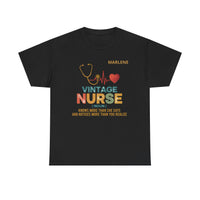 Load image into Gallery viewer, "Vintage Nurse" 1 - Gildan 5000 Heavy Cotton Tee - PERSONALIZED