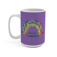 Load image into Gallery viewer, "Choose Kindness" 15oz Ceramic Mug 3 — Rainbow Floral Design | Printed On Demand | Teacher &amp; Everyday Gift