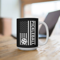 Load image into Gallery viewer, "Pickleball Flag" 1 15 oz Mug Ceramic Patriotic Pickleball Gift