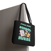Load image into Gallery viewer, "School Nurse" 1 - Canvas Tote 18" x 18" - PERSONALIZED