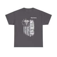 Load image into Gallery viewer, "Nurse Flag" 1 - Gildan 5000 Heavy Cotton Tee - PERSONALIZED