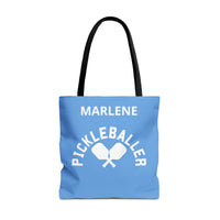 Load image into Gallery viewer, "Pickleballer" 2 - Canvas Tote 18" x 18" - PERSONALIZED