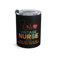 Load image into Gallery viewer, "Vintage Nurse" 1 - Tumbler 10oz - PERSONALIZED