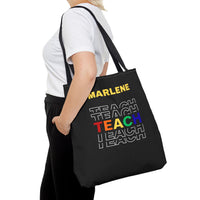 Load image into Gallery viewer, "Teach" Repeat 2 - Canvas Tote 18" x 18" - PERSONALIZED