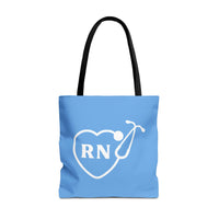Load image into Gallery viewer, "RN Stethoscope Heart" 1 - Canvas Tote 18" x 18"