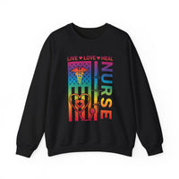 Load image into Gallery viewer, "Nurse Live Love Heal" 2 - Gildan 18000 Crewneck Sweatshirt