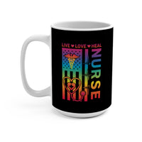 Load image into Gallery viewer, "Nurse Live Love Heal" 2 - Ceramic Mug 15oz - PERSONALIZED