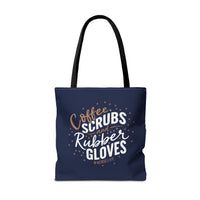 Load image into Gallery viewer, "Coffee Scrubs &amp; Rubber Gloves" 8 - Canvas Tote 18" x 18" - PERSONALIZED
