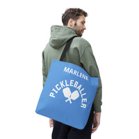 Load image into Gallery viewer, "Pickleballer" 2 - Canvas Tote 18" x 18" - PERSONALIZED