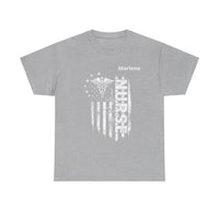 Load image into Gallery viewer, "Nurse Flag" 1 - Gildan 5000 Heavy Cotton Tee - PERSONALIZED