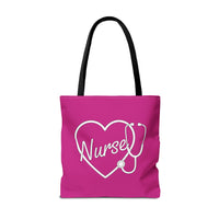 Load image into Gallery viewer, "Nurse Heart Stethoscope" 4 - 18" x 18" Canvas Tote