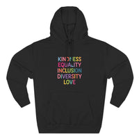 Load image into Gallery viewer, "Kindness Equality Inclusion Diversity Love" 1 - Lane Seven LS14001 Premium Hooded Sweatshirt