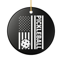 Load image into Gallery viewer, "Pickleball Flag" 1 - 3 Inch Ceramic Ornament